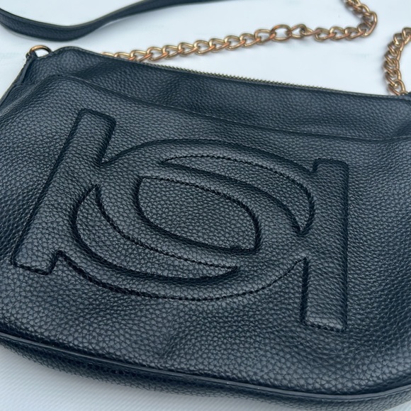 BEBE black Women’s Crossbody Bag Purse with chain - Picture 3 of 11